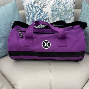 Brand New!! Hurley Purple and Black Barrel Duffel
